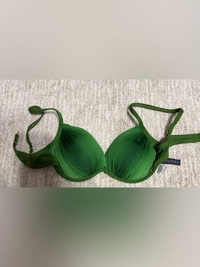 La Blanca Emerald Green Pleated Bikini Top